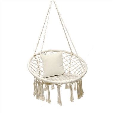 Bílá kempingová houpací síť kulatého tvaru