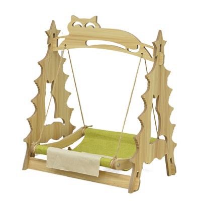 Dřevěná houpací postel pro kočky